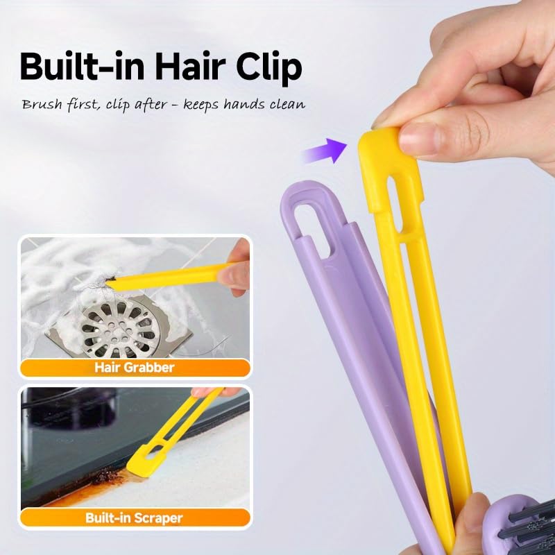 Image of DecorTwist V-Shape Grout Cleaning Brush | Hard Bristle Tile Scrubber | No-Scratch Safe for Marble Ceramic Vitrified | Bathroom Floor Corner Crevice Soap Scum Remover | Ergonomic Grip