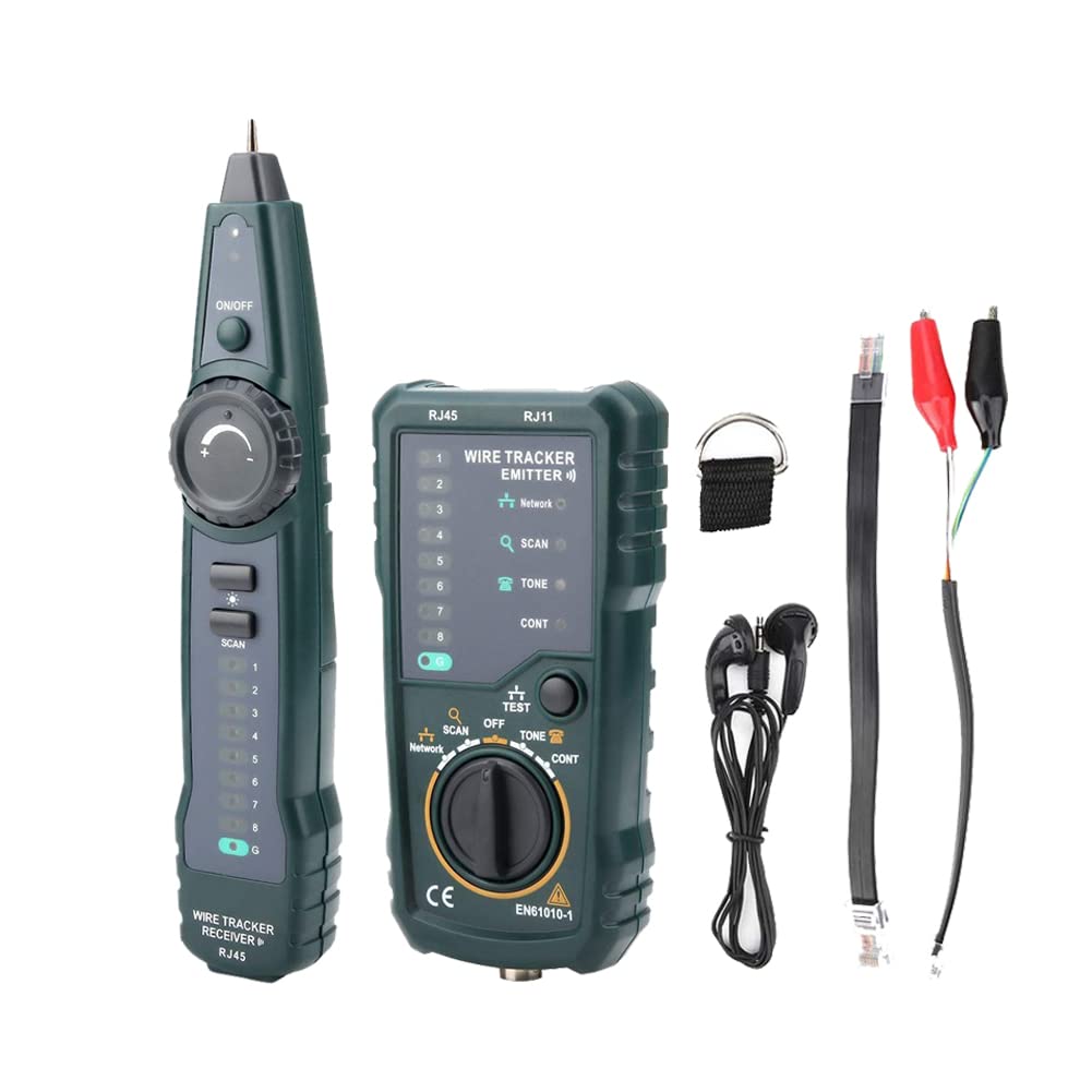 Testeur Câbles Réseau,Akozon FY868 RJ45 RJ11 Testeur de Câble de Réseau Téléphonique Portable Testeur de Circuit Kit de Traqueur de Fil