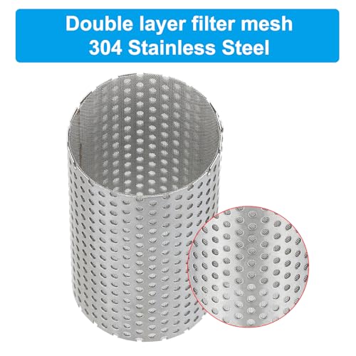 Image of PATIKIL 2 Pcs 42mm OD Strainer Mesh, 66mm H 80 Mesh Screen Y Shaped Strainer Filter Valve Mesh Screen 304 Stainless Steel Double Layer Strainer Mesh for Debris Pump Water Oil Separation