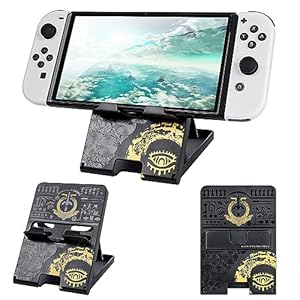 DLseego Switch Stand – Animal Crossing Angle Adjustable Holder, Foldable Non-Slip Bracket – Black