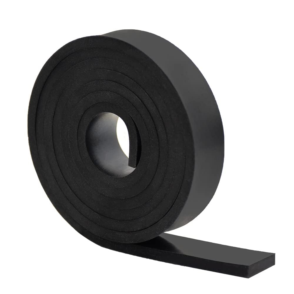 DOBTIMNeoprene Rubber Strips 3/16 (.187)" Thick X 2" Wide X 5' Long, Solid Rubber Rolls Use for Gaskets DIY Material, Sealing, Bumpers, Protection, Abrasion, Flooring