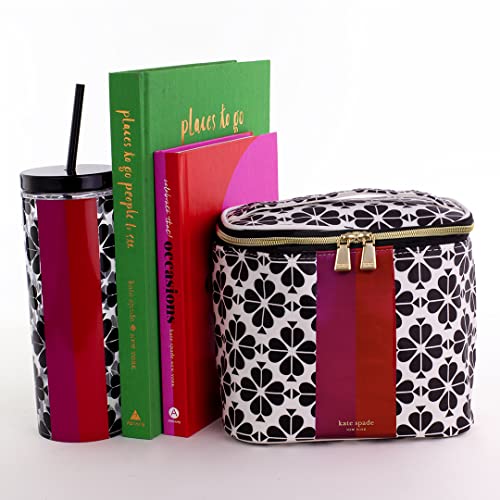 Kate Spade New York Insulated Lunch Tote, Small Lunch Cooler, Cute Lunch Bag For Women, Floral Thermal Bag With Double Zipper Close And Carrying Handle, Spade Flower Stripe #TOP3