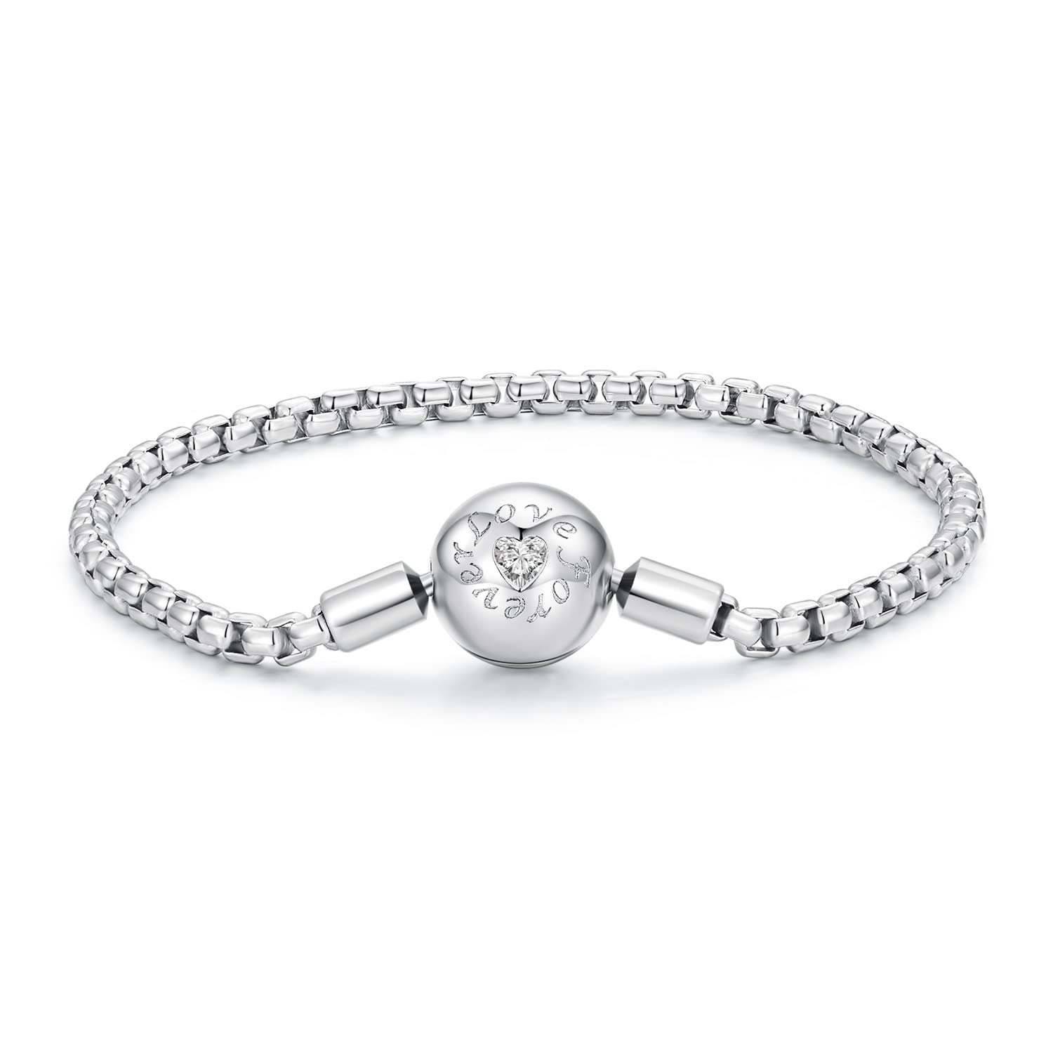 MOCHAMIK Pulsera con Dije de Cadena con Cierre de corazón Moments chapada en para Mujer Pulsera para Mujer