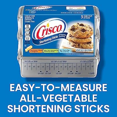Crisco All-Vegetable Shortening Sticks, 20 Ounce, 3 Sticks (Pack of 2)
