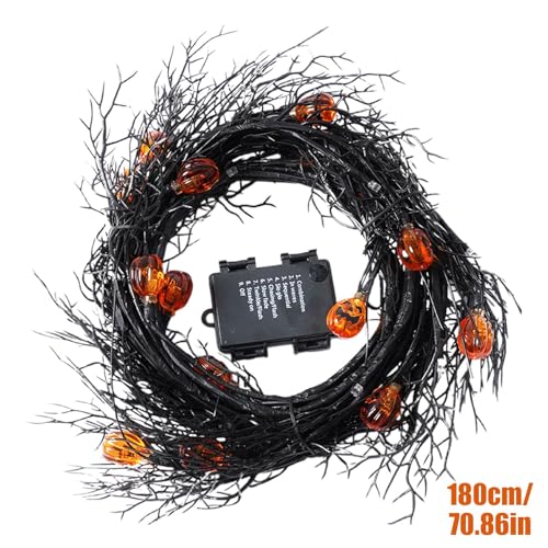 Guirnalda iluminada de calabazas de Halloween para puerta principal 6