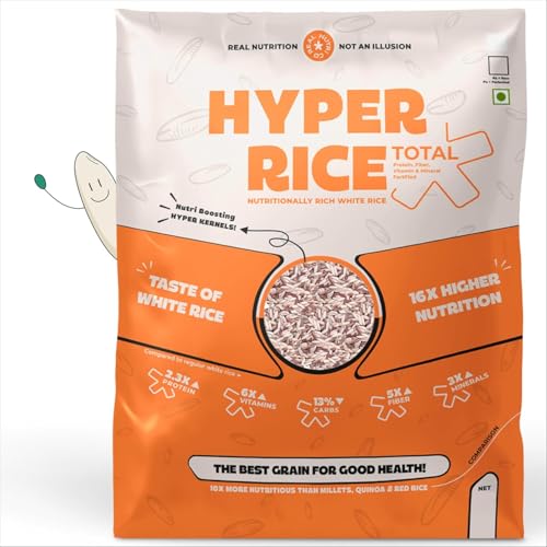 Image of RealNutriCo Hyper Rice, 2X High Protein Rice 1.8 kg | Low Carb High Dietary Fiber White Rice | For Whole Family | Better Portion Control | Non GMO | 14X Nutrition Boost
