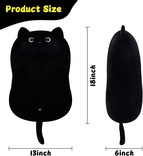 Miniatura 5 de iBccly Juguete de peluche de gato negro almohada de gato negro almohada de peluche suave de gato almohada de peluche suave de animal de peluche