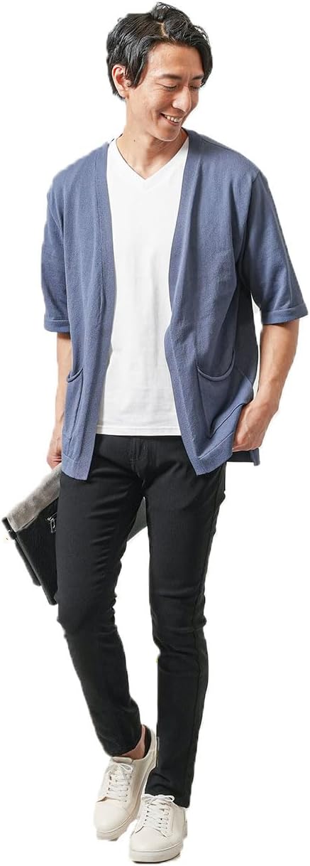 M063星たぬきボーダーTシャ ツ 半袖 ネイビー×白 白猫 たぬき tシャツ