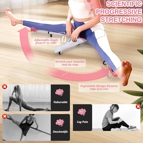 Image of Split Machine, Leg Stretcher Split Machine for Flexibility, Splits Adjustable 0-180 Leg Split Stretching Machine for Ballet, Yoga, Dance, Gymnastics Training Equipment, Silent Wheels, 330lbs Capacity