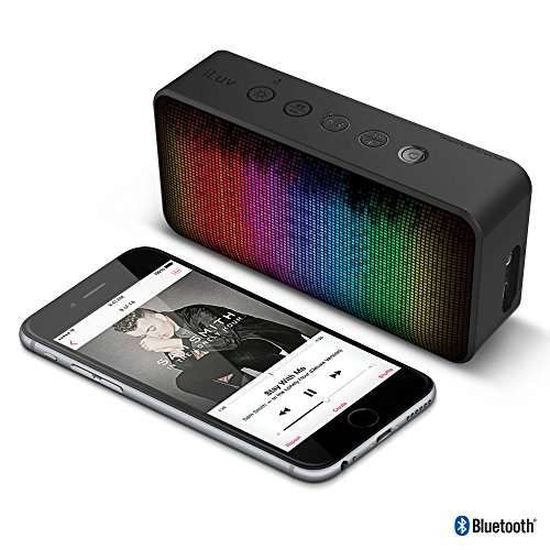 iLuv LED Portable Bluetooth Speaker with Dynamic Color and 7 Lighting Themes, Hands-free Speakerphone, Aux-in Port, and Power Sound for iPhones, iPads, and other Smartphones and Tablets
