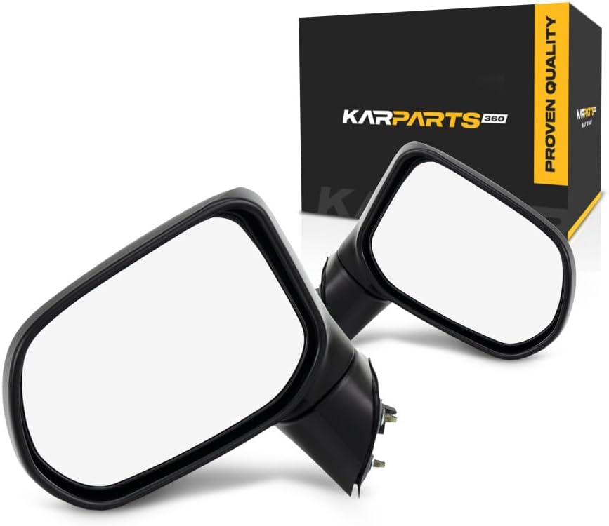 For Honda Civic 2006-2011 Door Mirror Driver and Passenger Side | Pair | Manual | Non-Heated | Sedan | DX-DX/G/GX Model | Textured Black | Replacement For 76250SNEA32 | HO1320218