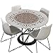 Morbuy Rondes Nappes avec Bord Élastique, Bohême Nappes Rondes Anti Taches Lavable, Imperméable Polyester Nappe de Table 3D Imprimé pour Cuisine Jardin Fête (Beige,Diamètre 100cm)