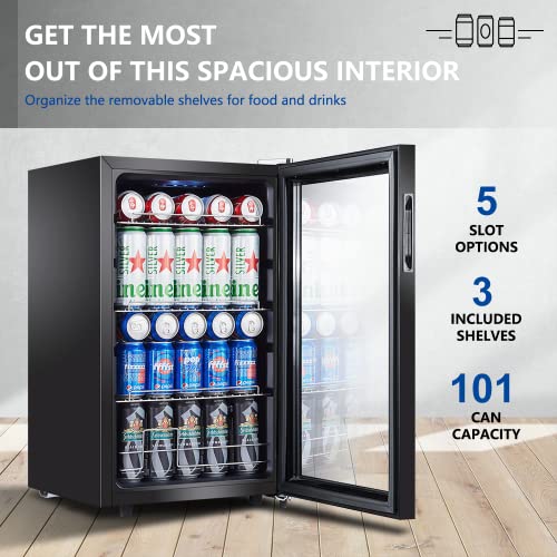 Staigis ST-68GE Mini Beverage Refrigerator Freestanding, 2.5 Cu.Ft Mini Fridge W/ 101 Can Capacity thumb #2