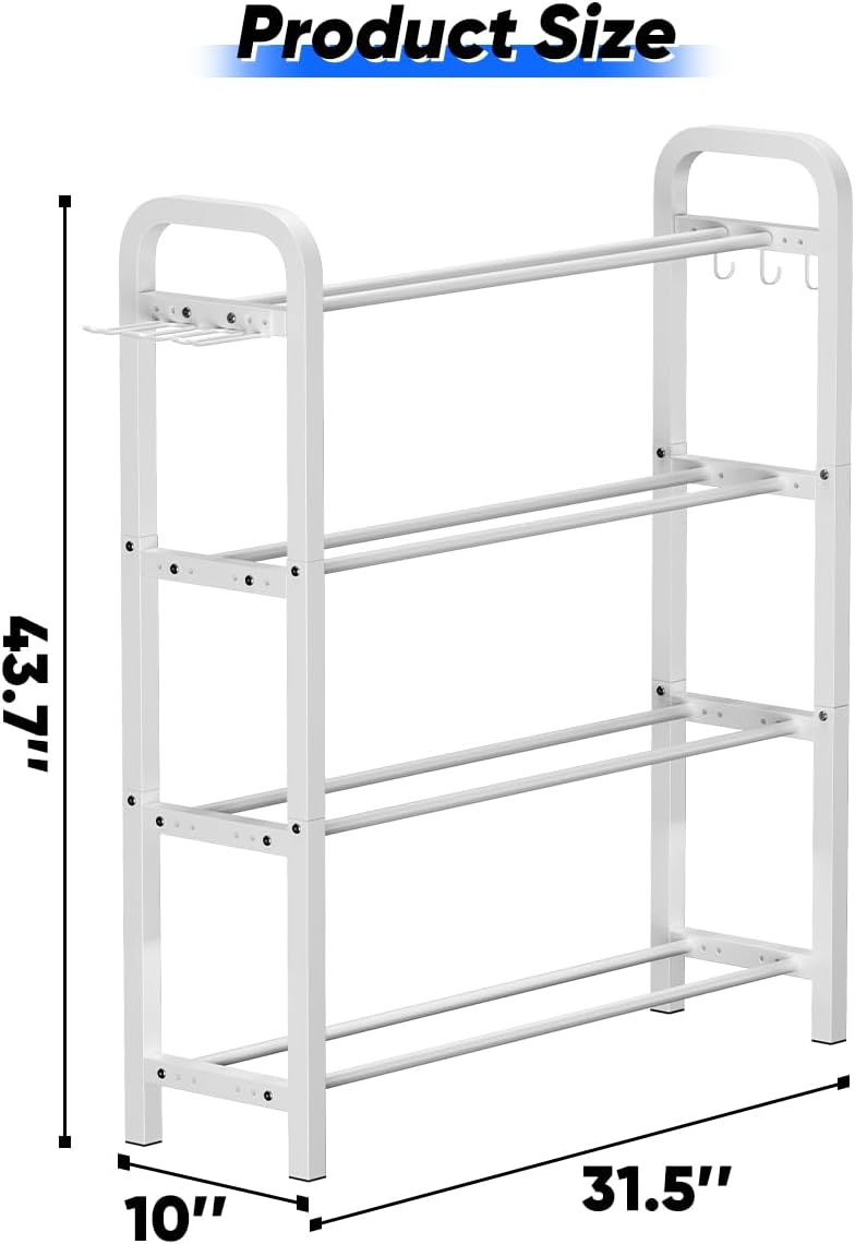 Adjustable Dumbbell Rack, Weight Storage Stand Holder for Dumbbells & Kettlebells, Heavy-Duty Home Gym Organizer with 6 Hook for Home Gym Equipment Accessories (Rack Only)