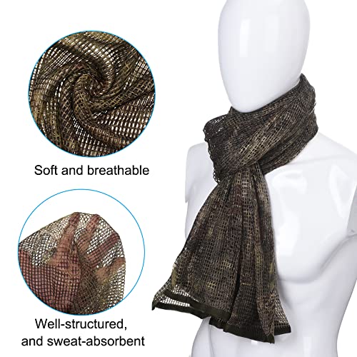 PATIKIL 71"x35" Camouflage Netting Camo Scarf, Mesh Net Camo Veil Camo Neck Scarves Desert Mesh Scarves for Outdoor Games Green - Image 2