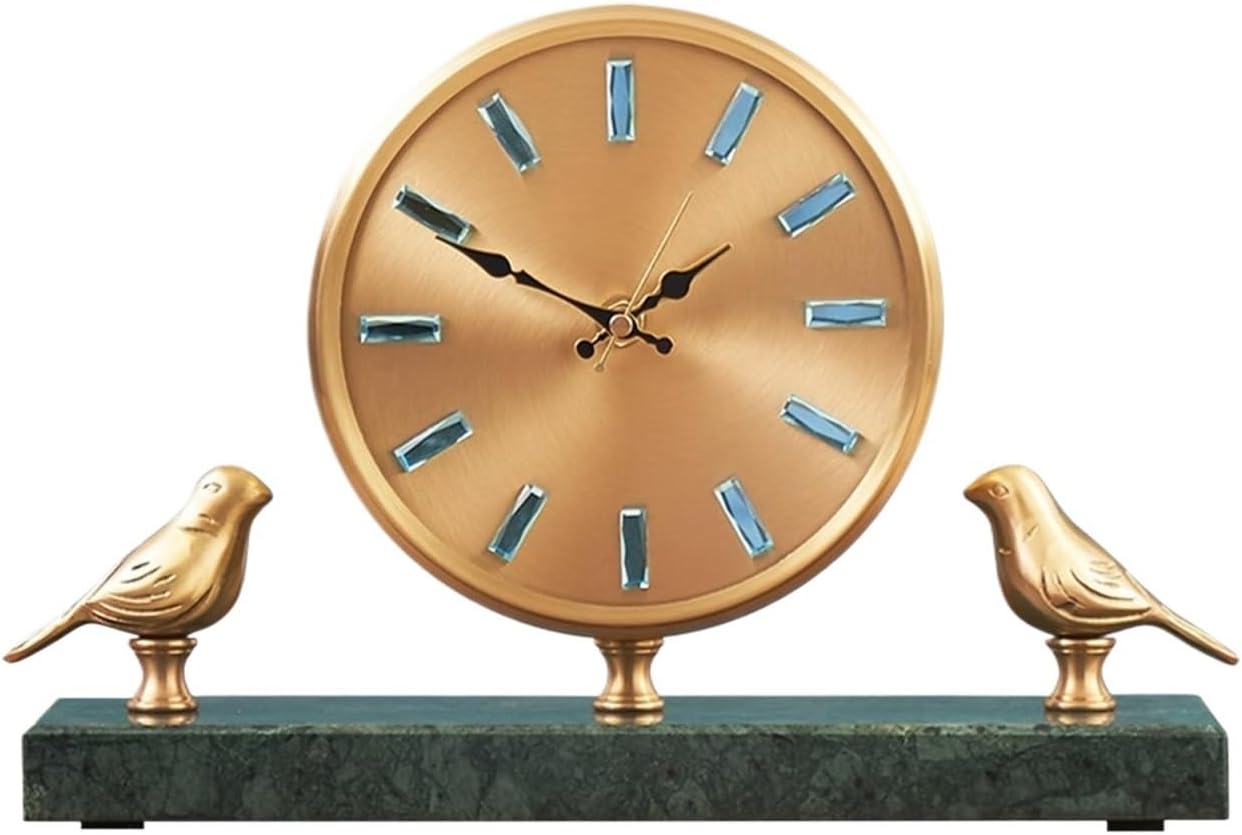 Mantel Table Clock Simple Table Clock Living Room Creative Retro Clock Office Desktop Clock Ornaments Home Decor Living Room Home Decor(Pink)