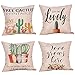 ZYFSKR Housses De Coussin en Lin Gros Coussin De Canapé Coussin Exterieur Housse De Coussin Cactus pour Maison Salon Chambre Lit Home 4 Pièces 50X50Cm