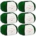 Lana merino per maglieria -6X Merino Pure verde bosco (col. 4737)- 6 gomitoli di lana merino verde + etichetta FREE - lana morbida - 50g/65m - misura ago 6-7mm - lana merino fine