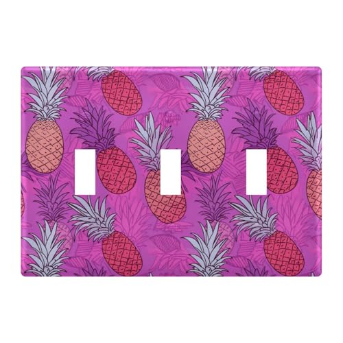 Light Switch Cover Pineapple Wall Plates for Electrical Outlets 3 Gang 202a8702