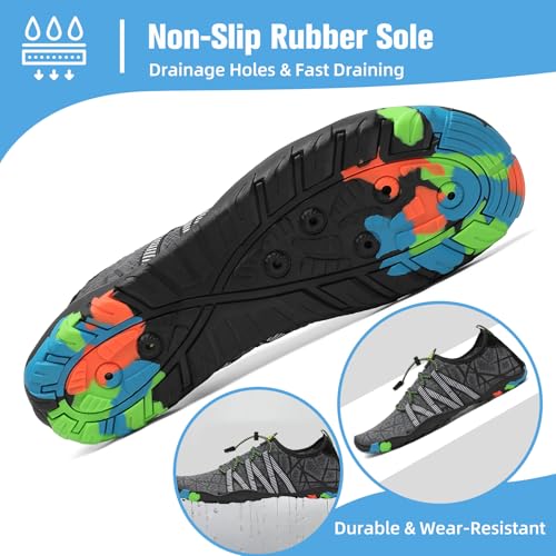 Image of Mishansha Water Shoes for Women Men, Quick-Dry Barefoot Swim Shoes with Drainage Holes, Lightweight Aqua Shoe for Beach Pool River Boating Yoga Walking