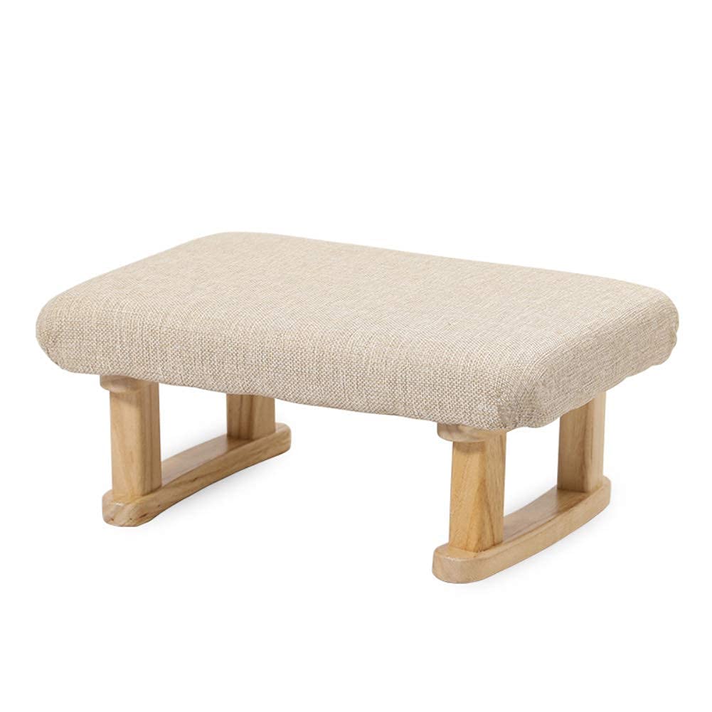 Repose-pieds en tissu haut de gamme et structure bois authentique