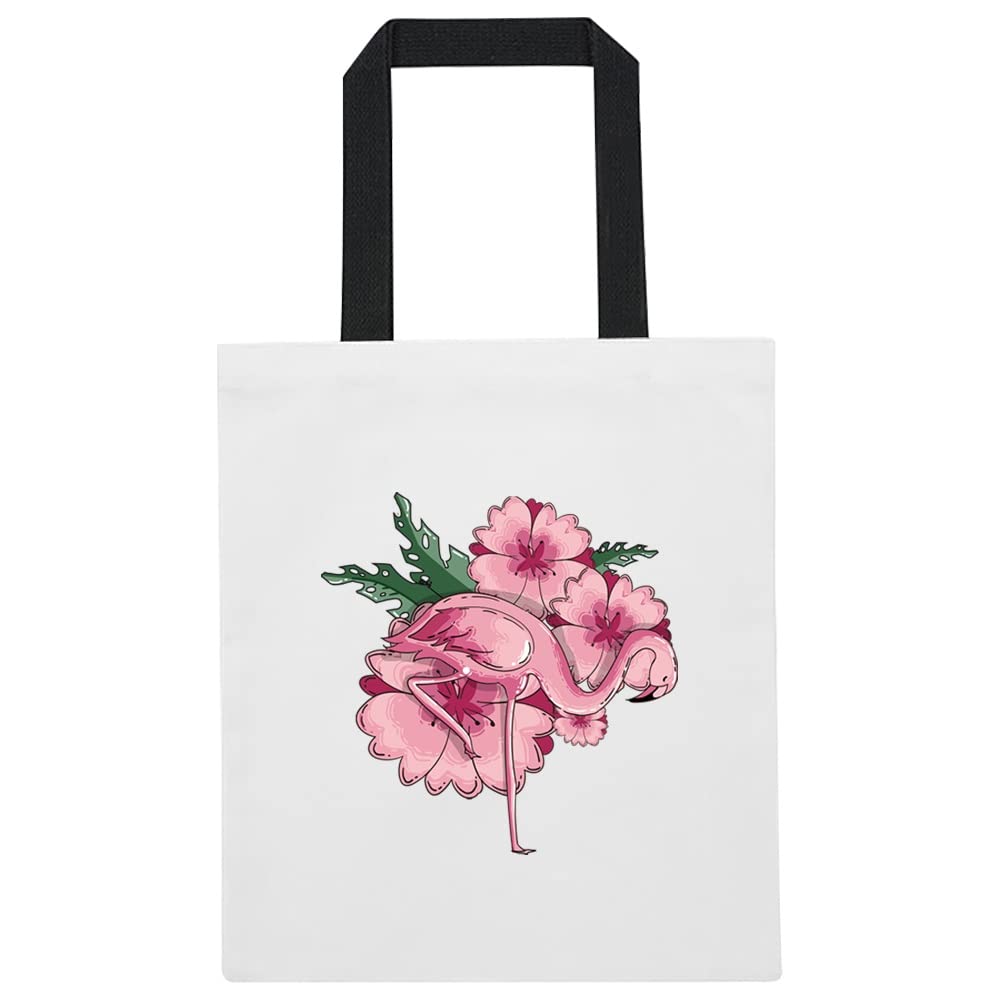 Flamingo Printed Canvas reusable grocery bags, Foldable Casual Travel HandBag, Shoulder Beach Tote Bags, Shopper bag eco friendly super strong washable Storage bags Shopping bag Canvas bag for Women
