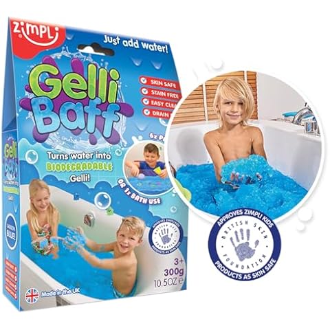 Zimpli Kids Gelli Baff Blue from, 1 Bath Pack, Turn Water Into Colourful Goo, Children's Sensory and Bath Toy, Certified Biodegradable Gift Cover