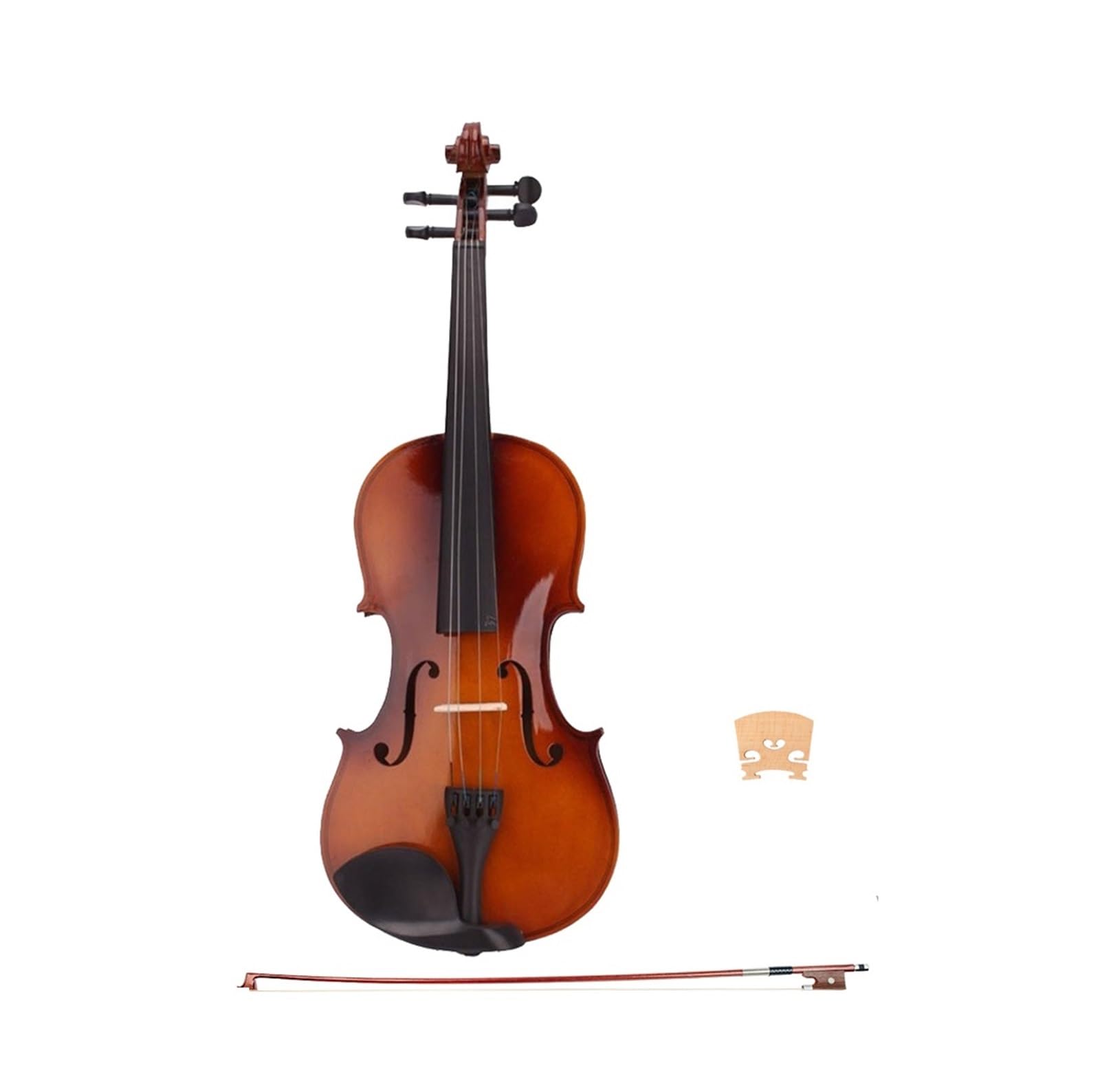 Geige Akustische Holzfarbe Violine Geige Mit Koffer Bogen 4/4 3/4 1/2 1/4 1/8 Größe Student Geige Violine (Color : 4-4)