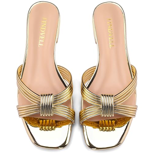 Women's Fashion Flat Slide Sandal Knot Strappy Square Open Toe Sandals Dressy Slippers for Summer4