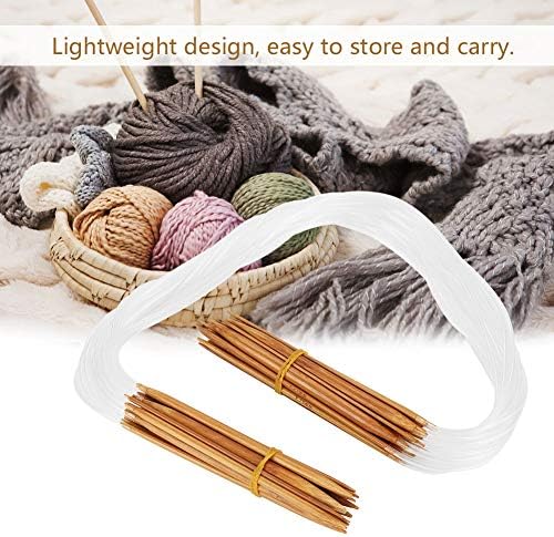 Miniatura 3 de Juego de agujas de tejer de bambú, 18 piezas, 18 tamaños, juego de agujas circulares de doble punta, 0.1-0.4in con tubo transparente blanco, agujas