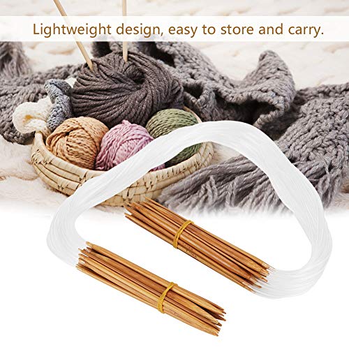 Conjunto de agulhas de tricô de bambu circular Agulha circular de ponto duplo carbonizada Agulhas de