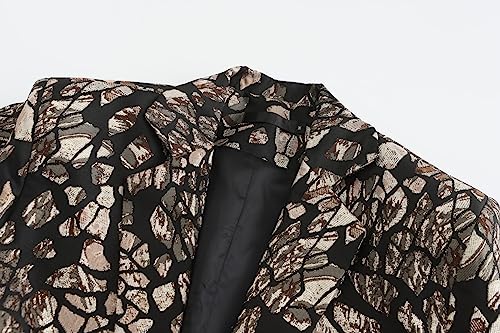 Image of Men's Blazers Leopard Print Notched Lapel Suits Slim Fit Sequins Tuxedo Stylish Sport Coats Jackets