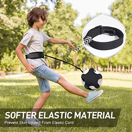 Kai Xin Solo Soccer Trainer,Hand Free Football Kick Training AidsSolo Skill Practice Equipment for Kids Adult with Elastic Adjustable Waist Belt，Fits Size 3,4,5 Footballs Volleyball Rugby - Thumbnail 2