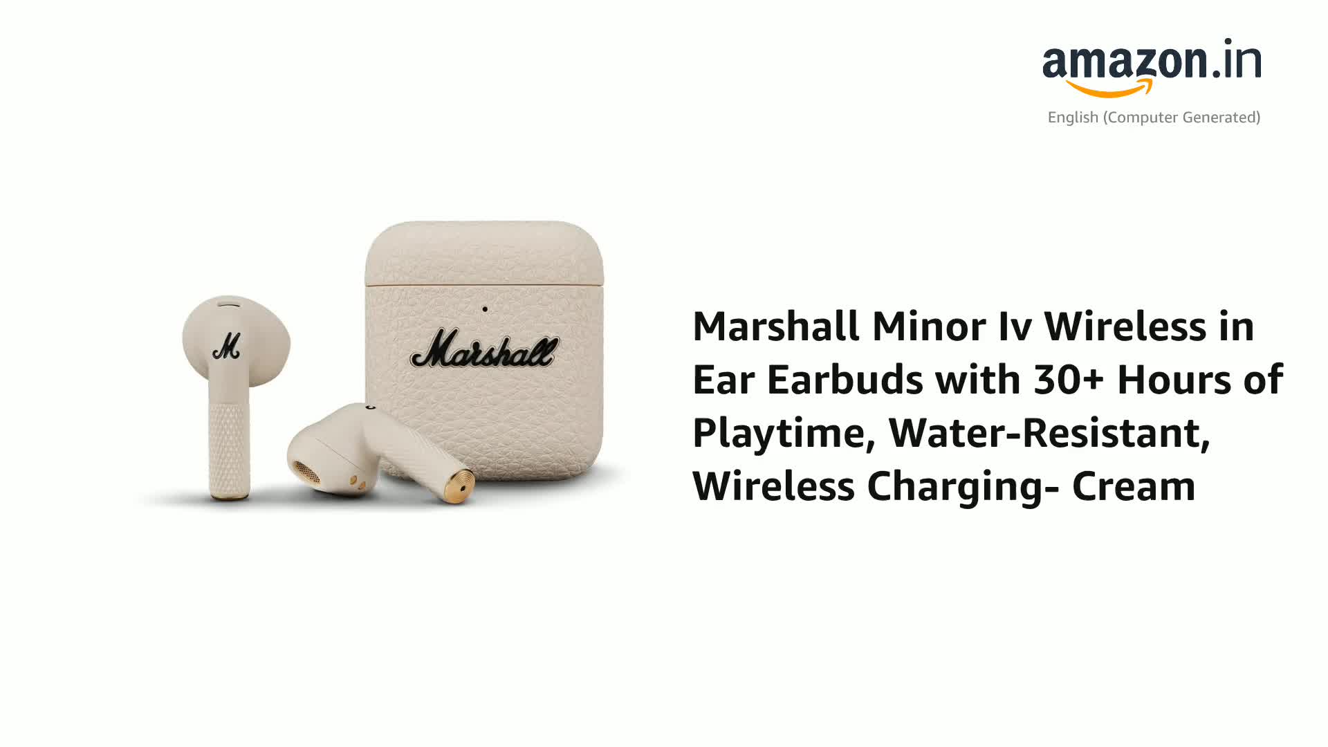 Marshall Minor Iv Wireless in Ear Earbuds with 30+ Hours of