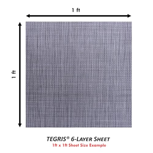 Image of TEGRIS Thermoplastic Composite Sheet - (12 x 12 in.) - (Silver /Gray) - (6 Layer /.030) - Impact Resistant Material for Holster Making, DIY Gear, & Hobby - (USA Made)