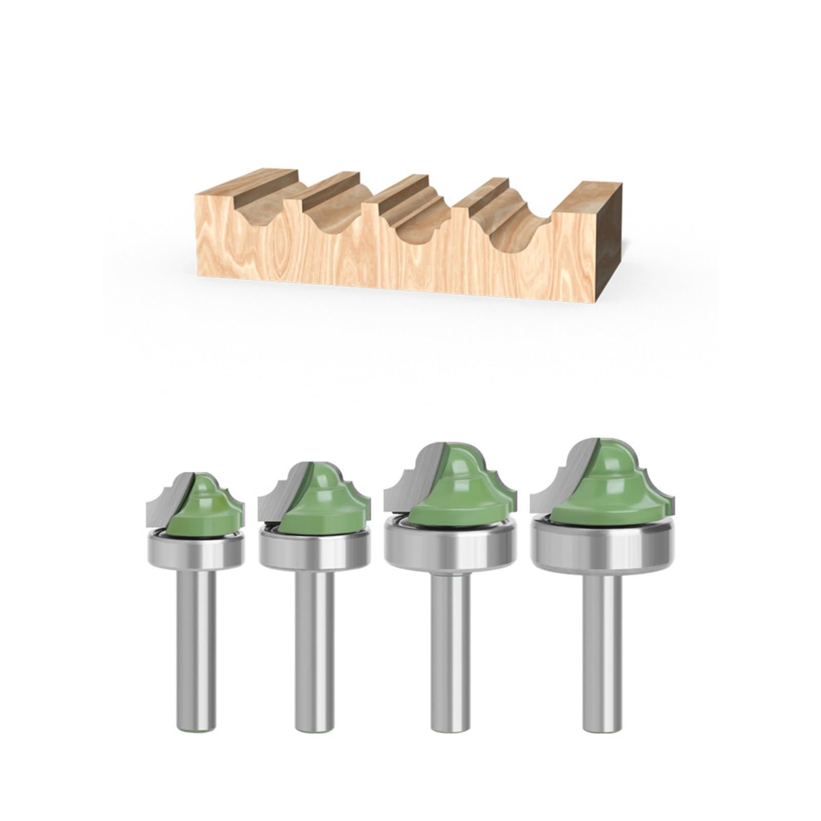 Broca de grabado alto con varios perfiles, vástago de 8 mm para materiales compuestos de madera