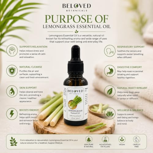 Aceite Esencial de Hierba Limón 30ml Pure Gem Avenue miniatura 7