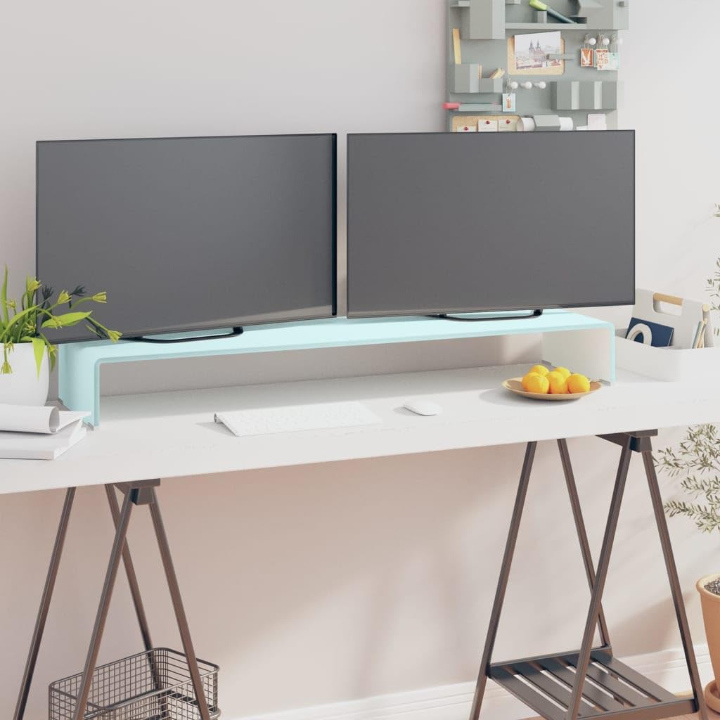 Podstawka pod monitor TV zielone szkło hartowane 110x30x13 cm szklana półka na biurko na laptop DVD konsola blat 8mm