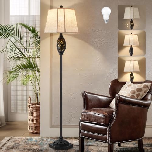 Luvkczc Vintage Floor Lamp with Cutout Design & Glowing Light