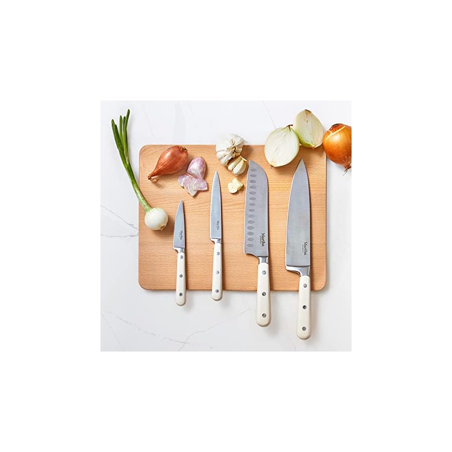 MARTHA-STEWART-Eastwalk-14-Piece-High-Carbon-Stainless-Steel-Cutlery-Kitchen-Knife-Block-Set-wABS-Triple-Riveted-Forged-Handle-Acacia-Wood-Block-Linen-White MARTHA STEWART Eastwalk 14 Piece High Carbon Stainless Steel Cutlery Kitchen Knife Block Set w/ABS Triple Riveted Forged Handle Acacia Wood Block - Linen White