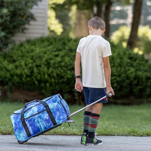 Choco Mocha Boys Dinosaur Suitcase with Wheels Kids Blue Rolling Duffle Bag for Camping Teen Boys Toddler Luggage Bag for Travel, 22inch2