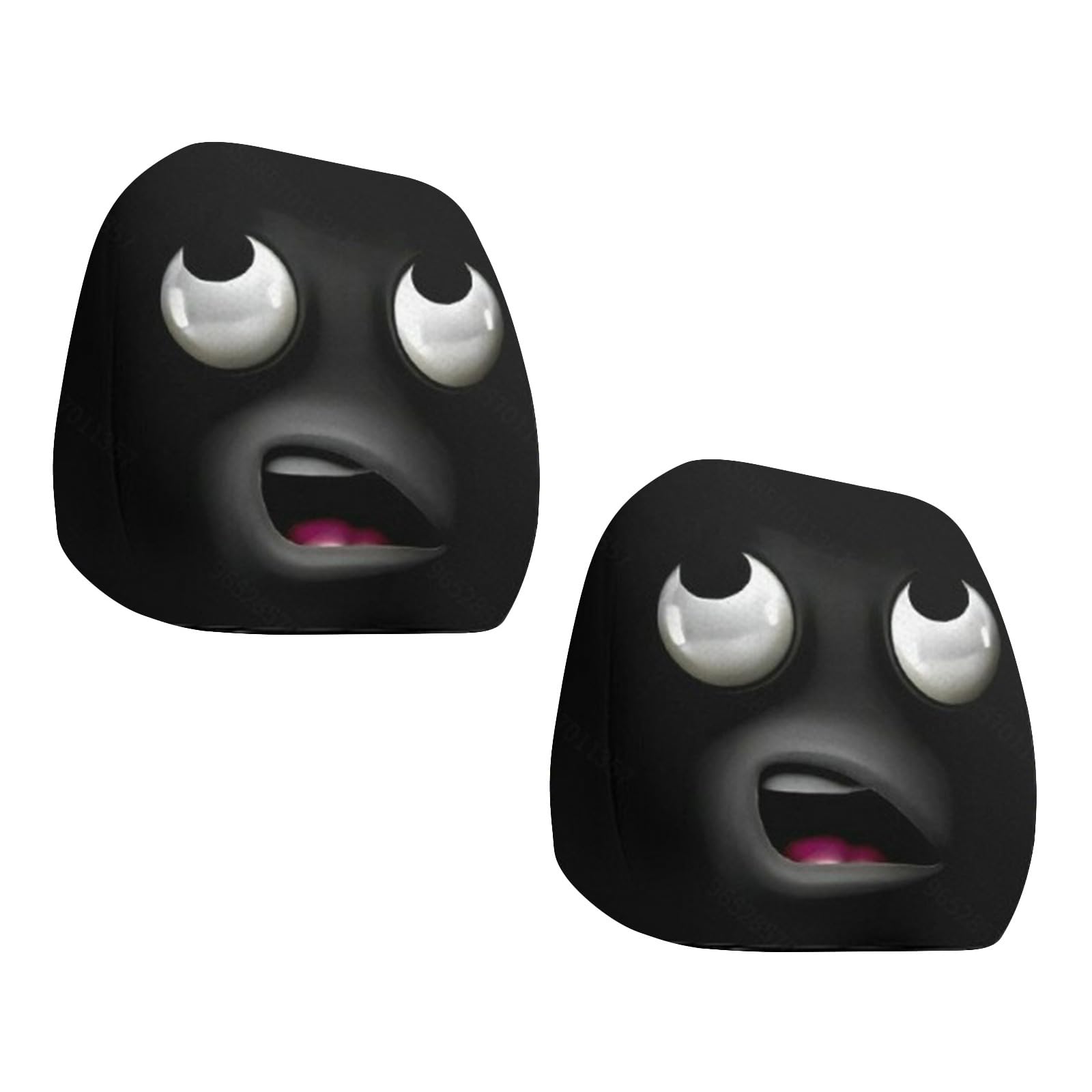 HDOYTXXM 2 Car Headrest Covers Cartoon Face Flexible Stretch for Most Vehicles Washable Tear Resistant Seat Pillow Protectors Cartoon Headrest Cover for