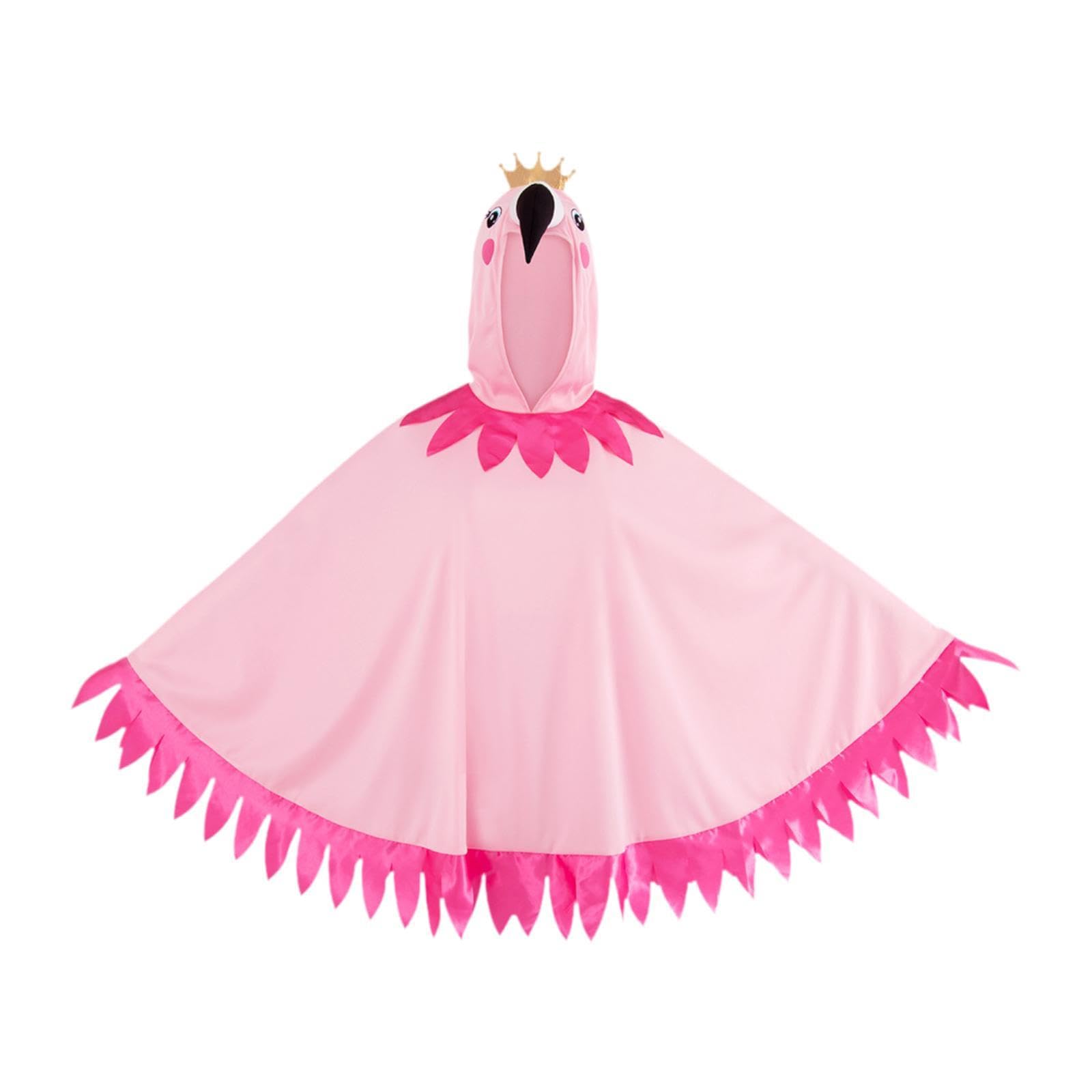 Flamingo Costume Hooded Cloak for Stage Performances Role Playing Halloween