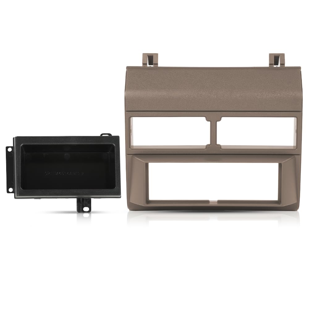 PIT66 Single Din Dash Kit w/o Wire Harness Adapter Compatible with 1988-1994 Chevy/GMC Sierra Pickup Full Size,Fit 1992-1994 Chevy/GMC Suburban,Fit