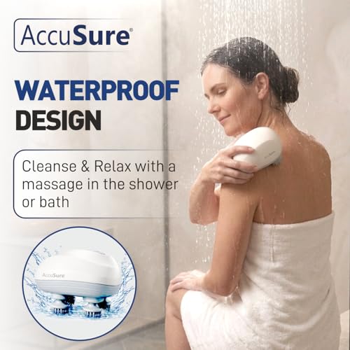 Image of AccuSure Electric Scalp Massager with 96 Silicone Kneading Points | Detachable Heads | Head, Hair & Body Massager for Relaxation & Hair Care (White)