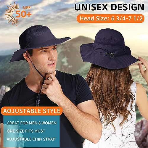 Wide Brim Sun Hat For Women And Men Summer Bucket Hats With Uv Protection Upf 50+ For Fishing Hiking Beach Hats Purple #TOP2