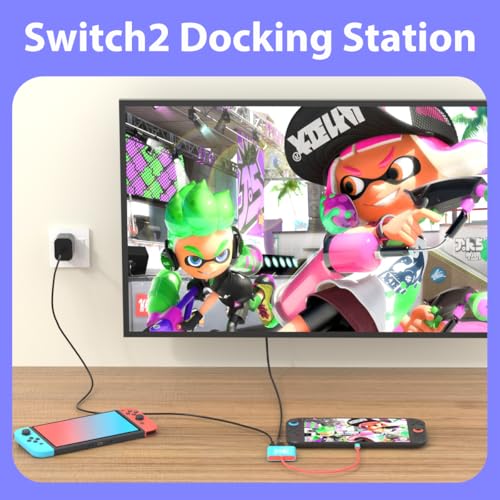 Image of PURBHE TV Docking Station for Nintendo Switch 2 and 1 and Steam Deck, Support TV Dock Mode, Portable HDMI Adapter Accessories for Nintendo Switch 1 and OLED and 2 Dock