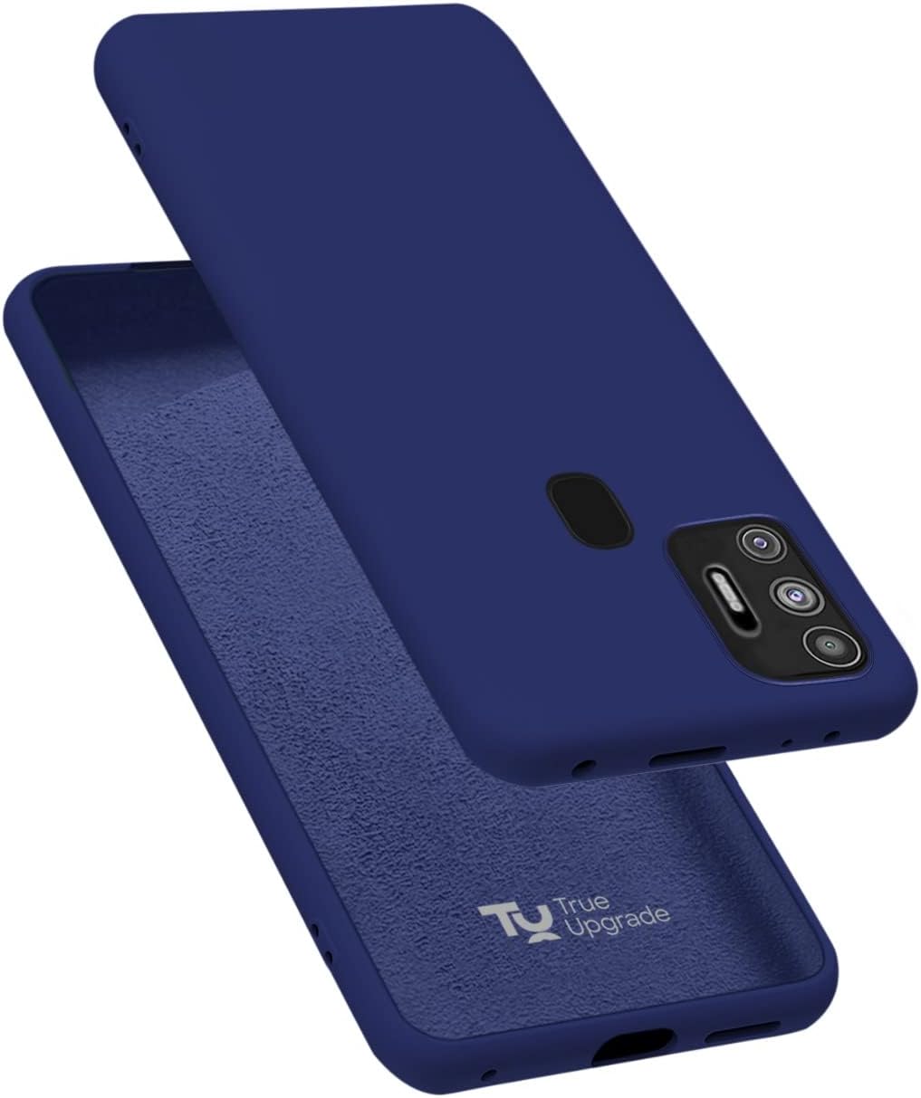 TRUEUPGRADE Liquid Silicone Back Cover Case Compatible for Tecno Spark 7 / 7T | Microfiber Inside | 360 Degree Protection Back Case Cover for Tecno Spark 7 | 7T - Blue