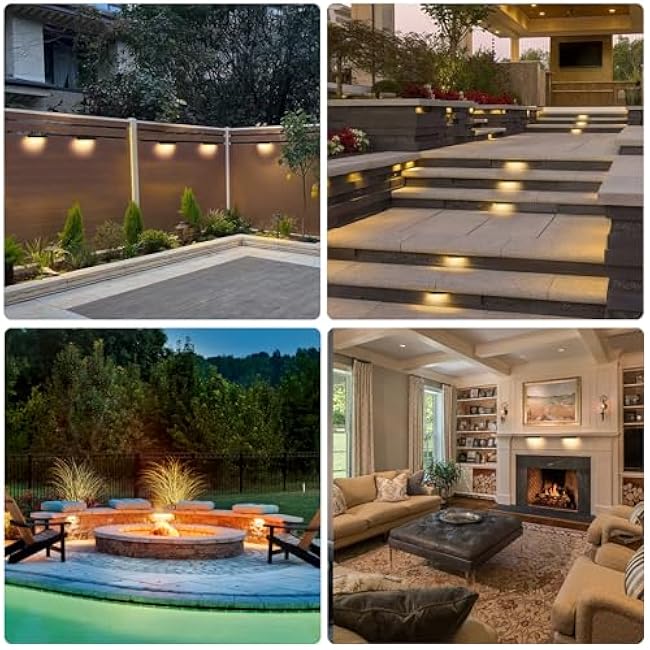 4inch 1.8W 12V AC/DC Low Voltage Landscape Lighting,2700K Soft White Retaining Wall Light,Hardscape Lighting Paver Light,50,000 Hours Lifespan Outdoor Step Light,4Packs-Black