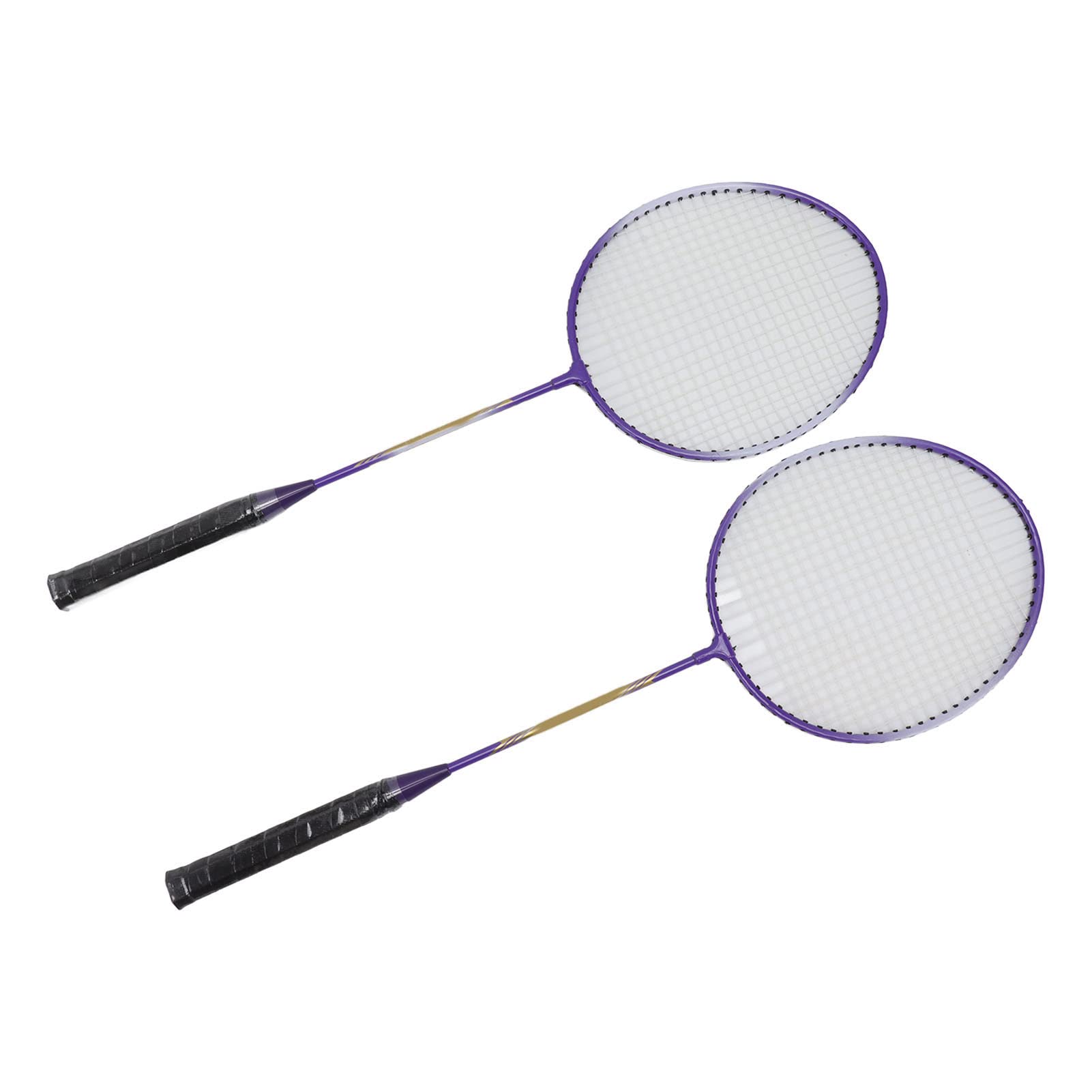 Racchetta da Badminton, Racchette da Badminton con Custodia 2 Pezzi 25,4 Pollici Manico Antiscivolo in Lega di Ferro Viola Racchette da Badminton Set per Studenti Principianti